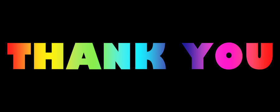 Word Thank You with colorful letters