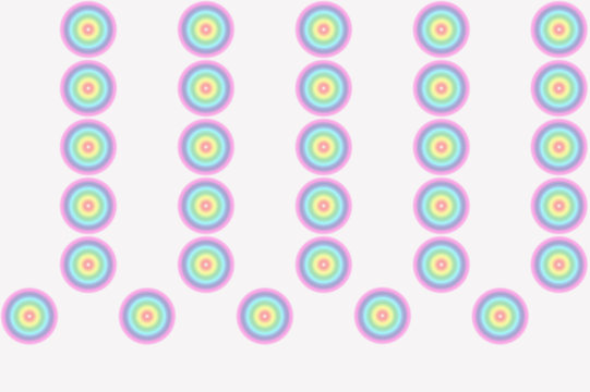 Gradient circles lined up. Blue and purple in a row