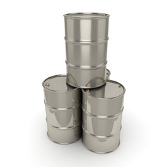 3D rendering Many chrome barrels