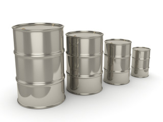 3D rendering Set chrome barrels
