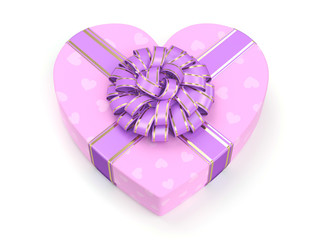 3D rendering Pink box heart
