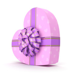 3D rendering Pink box heart