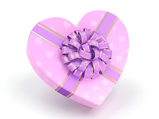 3D rendering Pink box heart