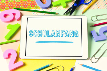text Schulanfang, back to school in german