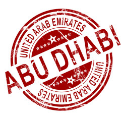 Red Abu Dhabi stamp