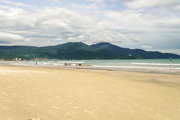China Beach and people in Danang in Vietnam