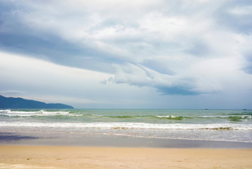 Fototapeta na wymiar Waves at China Beach in Danang in Vietnam