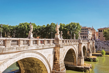 Obraz premium Ponte Sant Angelo Bridge in Rome Italy