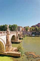 Obraz premium Ponte Sant Angelo Bridge in Rome of Italy