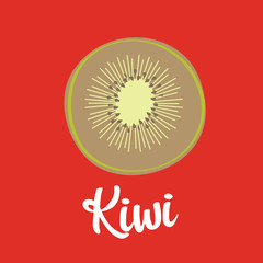 Kiwi design with red background