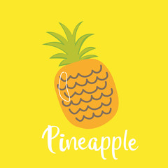 pineapple design with yellow background