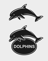 Dolphins set. Vector