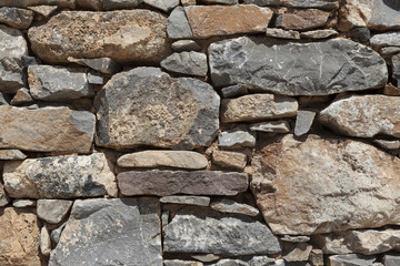 Wall from large stone textured basalt. Good background for wallpaper.