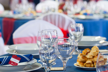 table set for event or wedding