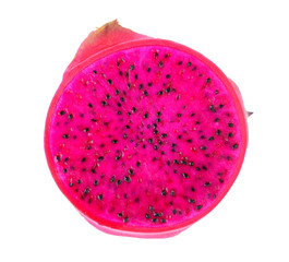 slice of dragon fruit isolated on white background