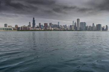 Fototapeta premium Jezioro Michigan z Chicago Skyline w tle