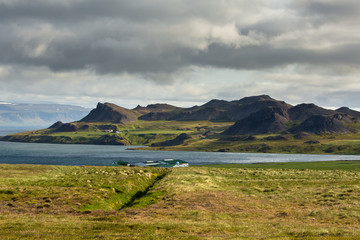 View at mountain landscape in Iceland