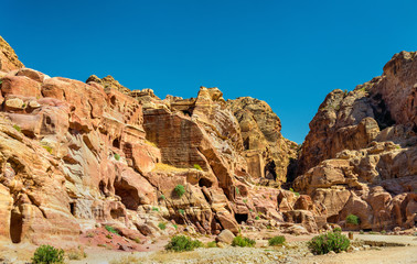 Fototapeta na wymiar View of ancient ruins at Petra