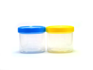 plastic transparent cylinder containers with coloured lids