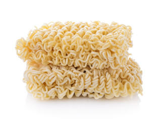 Instant noodles on white background
