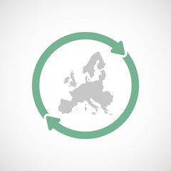 Isolated reuse icon with  a map of Europe