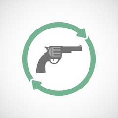 Isolated reuse icon with a gun