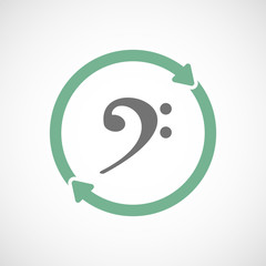 Isolated reuse icon with an F clef