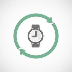 Isolated reuse icon with a wrist watch