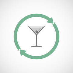 Isolated reuse icon with a cocktail glass