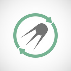 Isolated reuse icon with a vintage satellite