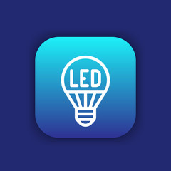 led light bulb line icon