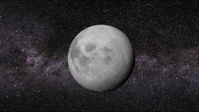 Mond dreht sich im Weltraum - 360&deg; Loop 4K Planet - 3D Animation