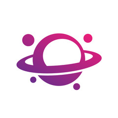 Planet icon, saturn, astronomy, asteroid belt, space symbol on white, vector illustration © nexusby