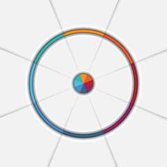 Infographic template on 8 positions Pie chart