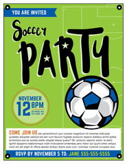 Naklejka premium Soccer Party Invitation Template Illustration