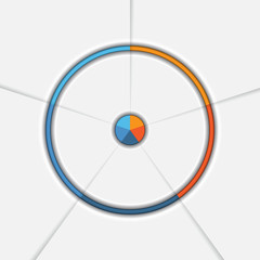 Infographic template on 5 positions Pie chart