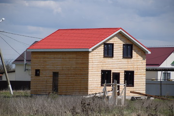 House with a roof made of metal sheets