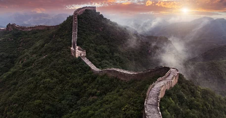 Crédence en verre imprimé Mur chinois La Grande Muraille de Chine : 7 merveilles du monde.
