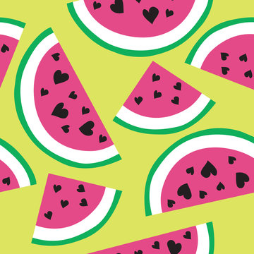 Seamless melon summer modern background pattern illustration
