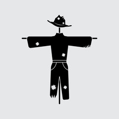 Scarecrow vector silhouette. Simple icon