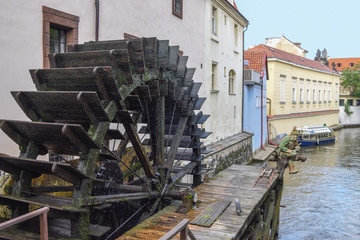 mill wheel in the center of the old town  © brodov