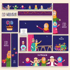 Social Media Post and Header for Eid Mubarak.