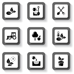 agriculture buttons set
