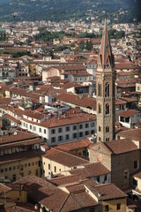 Fototapeta na wymiar View to Church Badia Fiorentina from Palazzo Vecchio, Florence Italy 