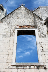 Fenster Durchblick, Convento do Carmo Ruinen, Lissabon