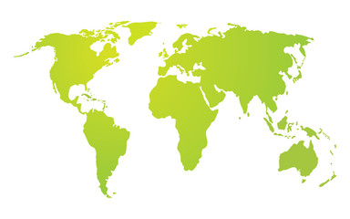 World map green isolated 