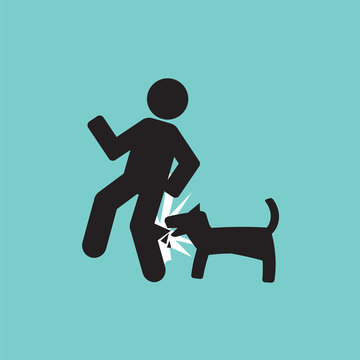 Dog Biting Symbol Vector Illustration