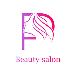 Abstract letter P logo,Beauty salon logo design template