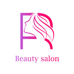 Abstract letter R logo,Beauty salon logo design template