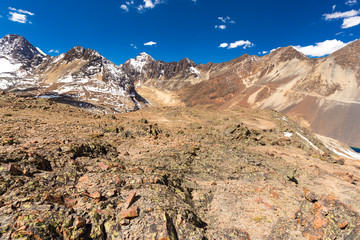 Bolivia mountains  peaks ridge landscape.
